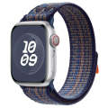 For Apple Watch Series 3 38mm Loop Nylon Watch Band(Royal Blue Orange)