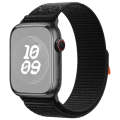 For Apple Watch Series 3 42mm Loop Nylon Watch Band(Dark Black)