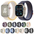 For Apple Watch SE 44mm Loop Nylon Watch Band(Black Blue)