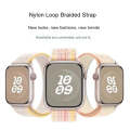 For Apple Watch Series 3 42mm Loop Nylon Watch Band(Green Orange)