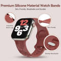 For Apple Watch SE 40mm Butterfly Flower Embossed Silicone Watch Band(Brick Red)