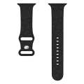 For Apple Watch SE 2023 44mm Rose Embossed Silicone Watch Band(Black)