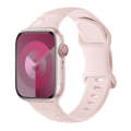 For Apple Watch Series 9 45mm Rose Embossed Silicone Watch Band(Pink)