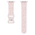 For Apple Watch Series 9 45mm Rose Embossed Silicone Watch Band(Pink)