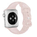 For Apple Watch Series 6 40mm Rose Embossed Silicone Watch Band(Pink)