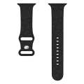 For Apple Watch Series 5 44mm Rose Embossed Silicone Watch Band(Black)