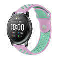 For Xiaomi Haylou Solar / LS05 Silicone Reverse Buckle Strap(Pink+Teal)