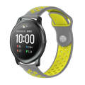For Xiaomi Haylou Solar / LS05 Silicone Reverse Buckle Strap(Grey+Yellow)