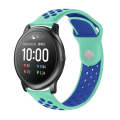 For Xiaomi Haylou Solar / LS05 Silicone Reverse Buckle Strap(Teal+Blue)