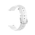 For Ticwatch Pro 2020 22mm Leather Watch Band with Round Tail Buckle(White)