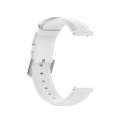 For Ticwatch Pro 2020 22mm Leather Watch Band with Round Tail Buckle(White)