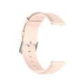 For Ticwatch Pro 2020 22mm Leather Watch Band with Round Tail Buckle(Light Pink)