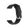 For Samsung Galaxy Watch 3 45mm 22mm Leather Strap with Round Tail Buckle(Black)