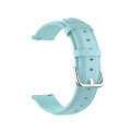 For Samsung Galaxy Watch 3 45mm 22mm Leather Strap with Round Tail Buckle(Light Blue)