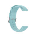 For Samsung Galaxy Watch 3 45mm 22mm Leather Strap with Round Tail Buckle(Light Blue)