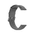 For Samsung Galaxy Watch 3 45mm 22mm Leather Strap with Round Tail Buckle(Grey)