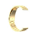 For Ticwatch GTX 22mm Three Buckle Stainless Steel Watch Band(Gold)