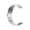 For Ticwatch GTX 22mm Three Buckle Stainless Steel Watch Band(Silver)