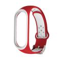 For Xiaomi Mi Band 3 / 4 Sports Silicone Buckle Wrist Strap(Red+White)