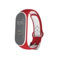 For Xiaomi Mi Band 3 / 4 Sports Silicone Buckle Wrist Strap(Red+White)