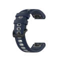 For Garmin Fenix 6S Two-color Silicone Watch Band(Midnight Blue Gray)