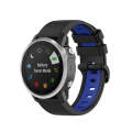 For Garmin Fenix 6S Two-color Silicone Watch Band(Black Blue)