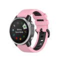 For Garmin Fenix 6S Two-color Silicone Watch Band(Pink Black)