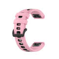 For Garmin Fenix 6S Two-color Silicone Watch Band(Pink Black)