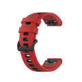 For Garmin Fenix 6S Two-color Silicone Watch Band(Red Black)