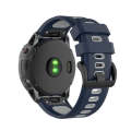 For Garmin Fenix 6X Two-color Silicone Watch Band(Midnight Blue Gray)