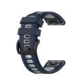 For Garmin Fenix 6X Two-color Silicone Watch Band(Midnight Blue Gray)