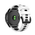 For Garmin Fenix 6X Two-color Silicone Watch Band(White Black)