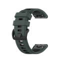 For Garmin Fenix 6X Two-color Silicone Watch Band(Olive Green Black)