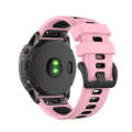 For Garmin Fenix 6X Two-color Silicone Watch Band(Pink Black)