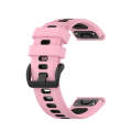 For Garmin Fenix 6X Two-color Silicone Watch Band(Pink Black)