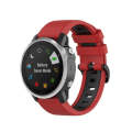 For Garmin Fenix 6X Two-color Silicone Watch Band(Red Black)