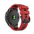 For Garmin Fenix 6X Two-color Silicone Watch Band(Red Black)