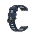 For Garmin Fenix 6 Two-color Silicone Watch Band(Midnight Blue Gray)