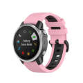 For Garmin Fenix 6 Two-color Silicone Watch Band(Pink Black)