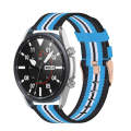 For Galaxy Watch 3 41mm Woven Nylon Watch Band, Size: Free Size 20mm(Black Sky Blue)