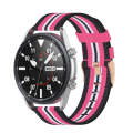 For Galaxy Watch 3 41mm Woven Nylon Watch Band, Size: Free Size 20mm(Black Pink)