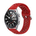 For Galaxy Watch 3 41mm R850 Silicone Solid Color Watch Band, Size: Free Size 20mm(Red)