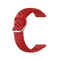 For Galaxy Watch 3 41mm R850 Silicone Solid Color Watch Band, Size: Free Size 20mm(Red)