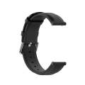 For Galaxy Watch 3 41mm Round Tail Leather Watch Band, Size: Free Size 20mm(Black)