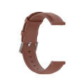 For Galaxy Watch 3 41mm Round Tail Leather Watch Band, Size: Free Size 20mm(Brown)