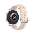 For Galaxy Watch 3 41mm Round Tail Leather Watch Band, Size: Free Size 20mm(Light Pink)