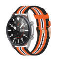 For Galaxy Watch 3 45mm Woven Nylon Watch Band, Size: Free Size 22mm(Black Orange)