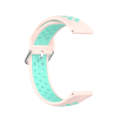 For Galaxy Watch 3 45mm Silicone Two-color Watch Band, Size: 22mm(Light Pink Teal)