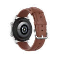 For Galaxy Watch 3 45mm Round Tail Leather Watch Band, Size: Free Size 22mm(Brown)