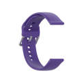 For Xiaomi Haylou Solar LS05 Silicone Solid Color Silver Buckle Watch Band, Size: 22mm(Purple)